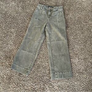 Sanctuary The Marine Crop Standard Rise Wide Leg Jeans Gray Wash Women's Size 26
